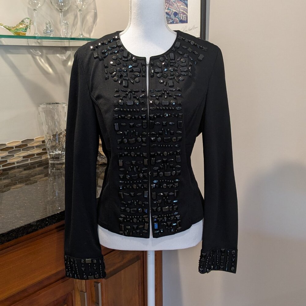INC International Concepts PM Beaded Jacket Petite Medium Embellished Stones